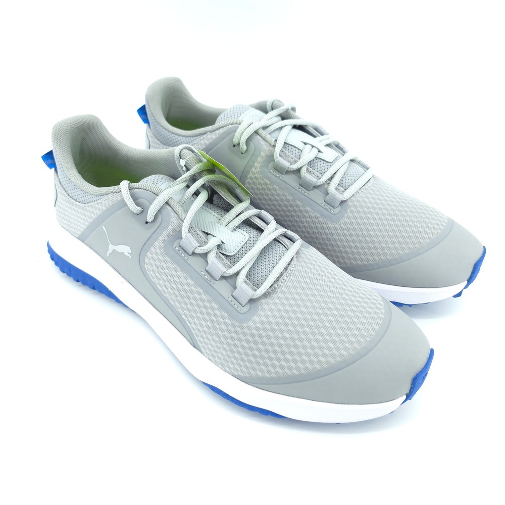Puma Mens Fusion Grip Golf Shoes Mesh Gray Silver Blue 13 XW Extra Wide New